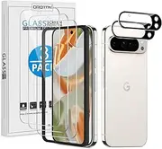 [OMOTON] 3+2 Pack for Google Pixel 9 Pro: 3x Tempered Glass Screen Protector & 2x Camera Lens Protector, Case Friendly (Not for Pixel 9/9 Pro XL)