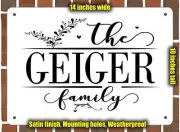 Geiger Family Decorative Metal Door or Wall Plaque (Style 2)