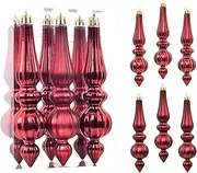 Finial Ornaments for Christmas Tree,6X Finials Drop Decorations - Indoor Outdoor Decors, Christmas Tree Decoration for Mantel Wedding Gathering