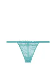 New w/ Tag Victoria's Secret Very Sexy Crochet & Lace V-String Panty - Teal - S