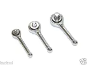 3 pcs Stubby Ratchet Handle Socket Wrench Tool Set 1/4" 3/8" 1/2" Drive