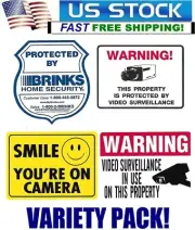 SECURITY WARNING STICKERS VARIETY PACK - SET OF 4 BRINKS+SMILE CAMERA