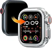 Goton Metal Bumper Case Compatible for Apple Watch 45mm Series 9 8 7 Protector, [Turn 45mm into Ultra Seamlessly] Rugged Bumper with Back Cover, Raised Edge Screen Protection