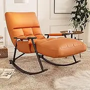AUPRES Living Room Bedroom Metal Rocking Chairs with High Back,Glider Chair with High Backrest Armchair Chair.Modern Rocker Chairs(Orange)