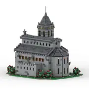 MOC-148070 Medieval Cathedral with Tower Clock Modular Building 2832 Pieces