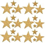 GARIOUANS 60pcs Decorative Star Appliques Iron Rhinestone Star Patches for Jeans Coats Bags Hats Strong Adhesion DIY Craft Decor Durable Sewing Embellishments