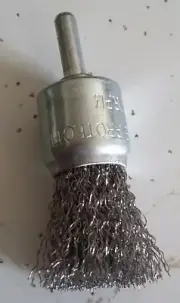 Crimped Wire End Drill-Mounted Wire Brush-1" CRIMPED END BRUSH