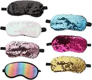 UTHCLO 7pcs Double-sided Sequined Eye Mask Lace Light Blocking Sleep Patches Sleep Mask for Party Blindfold Sleeping Women Eye Cover Sleep Masks Eye Patch Sequins