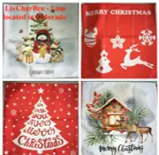 4 PACK Christmas Pillow Covers 18 x 18 In Printed Both Side Сновым годом Russian