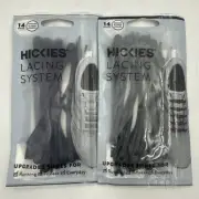 Lot 2- Hickies Lacing System - Navy Blue & Charcoal - 28 Laces for 2 Pairs