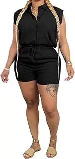 [TOPSRANI] Womens 2 Piece Outfits Bodycon Blazer Casual Tracksuit Sweatsuits Sleeveless Cute Lounge Shorts Pant Suits Set