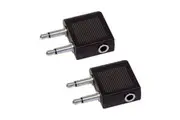 2x Aeroplane Airplane Plane Travel Adapter 3.5mm Jack Audio Headphones Earphone