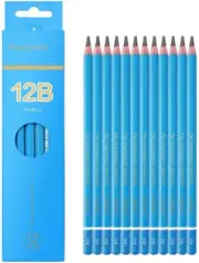 Sketch Pencils for Drawing 12B, 12Pcs Softest and Darkest Professional Graphite