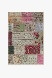 120' x 185' | Machine Washable Runner Rug | Kid & Pet Friendly | Indoor Rug | Patchwork Boho Rug | Ruggable