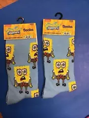 Funny Sock 2 Pair Of Sponge Bob Socks Mens 6-12
