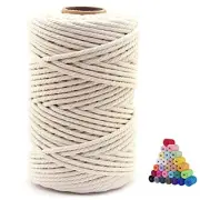 100% Natural Cotton Macrame Cord,5mm x110 Yards Macrame 5mm*110yards Beige
