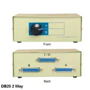 KNTK DB25 2 Way Data Transfer Switch Box Rotary Type PC Device Printer Scanner