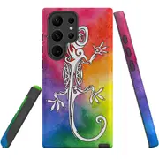 For Samsung Galaxy S23 Ultra Case Shielding Cover, Rainbow Lizard