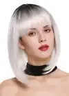 WIG ME UP Women's Wig Women Ladies Bob Long Bob Fringe Ombre Black White