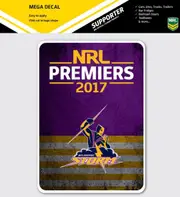 Melbourne Storm NRL 2017 Premiers Premiership Supersized Mega Grunge Sticker