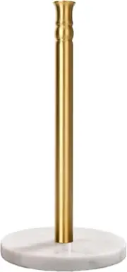 Gold Paper Towel Holder Countertop with Heavy Marble Base, Free Standing Paper T