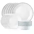 Corelle Caspian Lace 18 piece Vitrelle Dinnerware Set Service for 6 2DAY SHIP