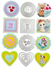4 Sets Frames Cutting Dies for Card Making Circle Heart Square Metal frame dies