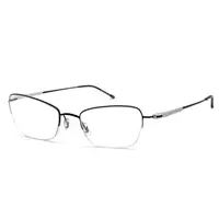 在飛比找松果購物優惠-純鈦+記憶金屬鏡腳鏡架 黑色半框光學眼鏡 配近視眼鏡(方框/