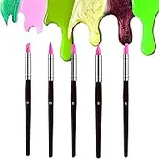 Sdanart Professional Silicone Rubber Tip Paint Pens Brushes，5pcs Silicone Paint Brush，Silicon Color Shapers Brushes，Rubber Paintbrush，Flexible Clay Sculpture Tools（Size 8）