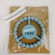 Lila & Jack Blue Baby Teether Danger! I Bite! BPA Free Silicone 3M+ Infant