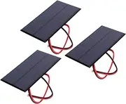 1W 6V Mini Solar Panel, 3PCS Polysilicon Cell Charger Module with 30cm Cable for Solar Lawn Lights Solar DIY System Kit