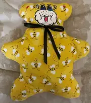 Handmade Teddy Bear Bumble Bee Print Soft and Cuddly Keepsake Gift