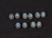 Wholesale 5PR 925 Solid Sterling Silver Ethiopian Opal Stud Earring Lot u015