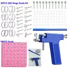 Ear Piercing Gun Body Nose Navel Lip Tool Kit Jewelry with 130 Studs Rings Set