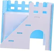 ibasenice Hamster Hideout Villa Two Hut for Chinchilla Guinea Pig with Ramp Decorative Cage Hideout Durable Construction for Pet Relaxation and Play Activities