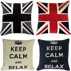 UNION JACK & Keep Calm Chenille Cushion Covers or Filled Cushions 18" / 45cm