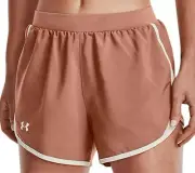 Under Armour Fly By running shorts NWT womens XL liner reflective brown stone