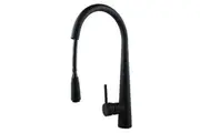 AQUAPERLA Round Pull Out Kitchen Mixer Tap - Matte Black