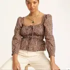- NWT J Crew Cinched-waist organic cotton top in Liberty Busy Izzy print