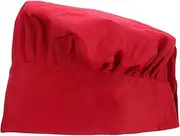 [STOBAZA] Chef Hat Baker Hat Unisex Cook Cap Chef Head Cover Cook Cap Kitchen Headgear Red Cloth