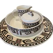 Vtg Mikasa INTAGLIO Cordova 13" Platter. 8" Bowl. Sugar Bowl & Creamer