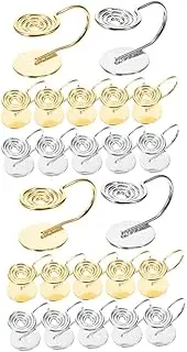 [SAFIGLE] 2sets Gold Flat Back Earring Hooks Pressure Clip for Non-pierced Ears Diy Jewelry 12pcs*2