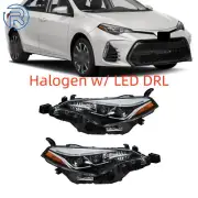 Halogen LH+RH Headlights w/ LED DRL For Toyota Corolla SE XSE XLE 2017 2018 2019 (for: Toyota)