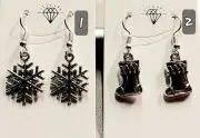EARRINGS DANGLE CHRISTMAS XMAS SNOWFLAKE BOOTS UNIQUE HANDMADE AUSSIE STOCK