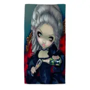 Big Eyed Beauty Gothic Maiden Have Some Champagne Microfiber Beach Towel