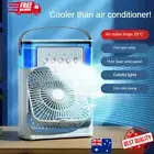 USB Portable Cooling Desk Fan Mini Mist Aircon Travel Small Quiet LED ICE Water