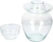 [iplusmile] 1Pc Large Capacity Sealed Pickle Jar Food Storage Glass Fermentation Jar for Kitchen Random Style Keep Food Fresh and Organized for Canning and Preserving Vegetables