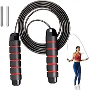 Weighted Jump Rope - Rapid Speed Skipping Rope - Removable Exercise Jumping Ropes - Adjustable Adult Skipping Rope for Men Women Improve Strength, Building Muscle, Boxing, Home Workout Equipment