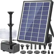 Antfraer 6.5W Solar Fountain Pump for Bird Bath, Solar Water Fountain with Upgraded Dry-run Protection Water Pump, Double-layer Nozzles, 5Ft Tubing for Pond, Bird Bath, Backyard Water Feature Used