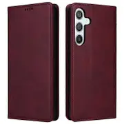 Compatible For Samsung Galaxy A54 5G Case Leather Phone Cover RFID Card Slots Wallet WineRed